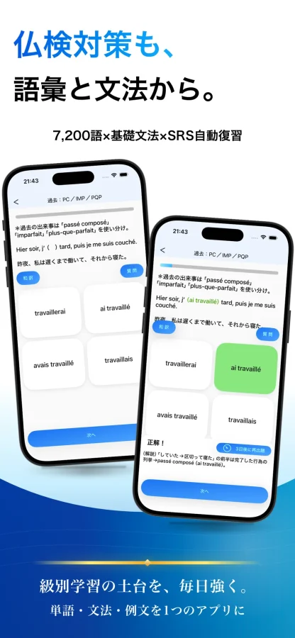 フランス語 ブラクストン：仏検の単語・文法